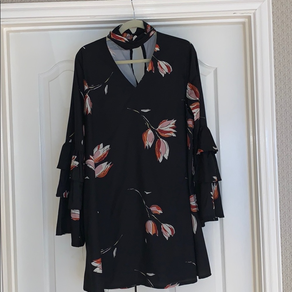 Ruffle Sleeve Dress